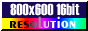 800x600 High Color (16 bits)